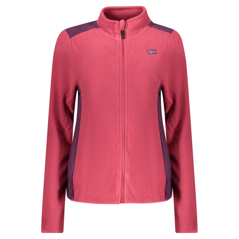 Norway 1963 Pink Polyester Sweatshirt with Zip and Logo