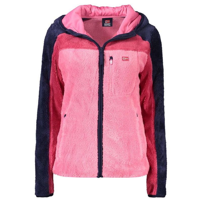Norway 1963 Veste en Polyester Rose avec Capuche - Élégante et Pratique