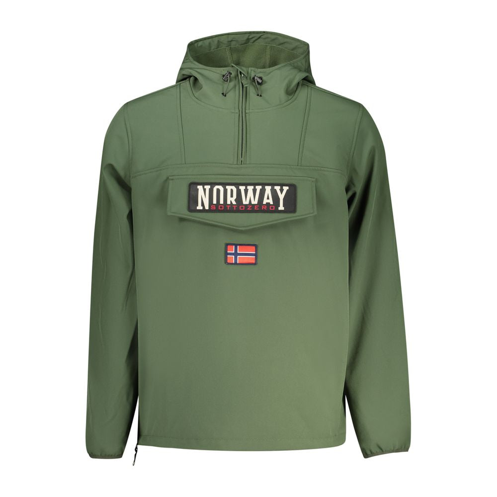 Norway 1963 Veste Soft Shell Verte en Polyester avec Capuche