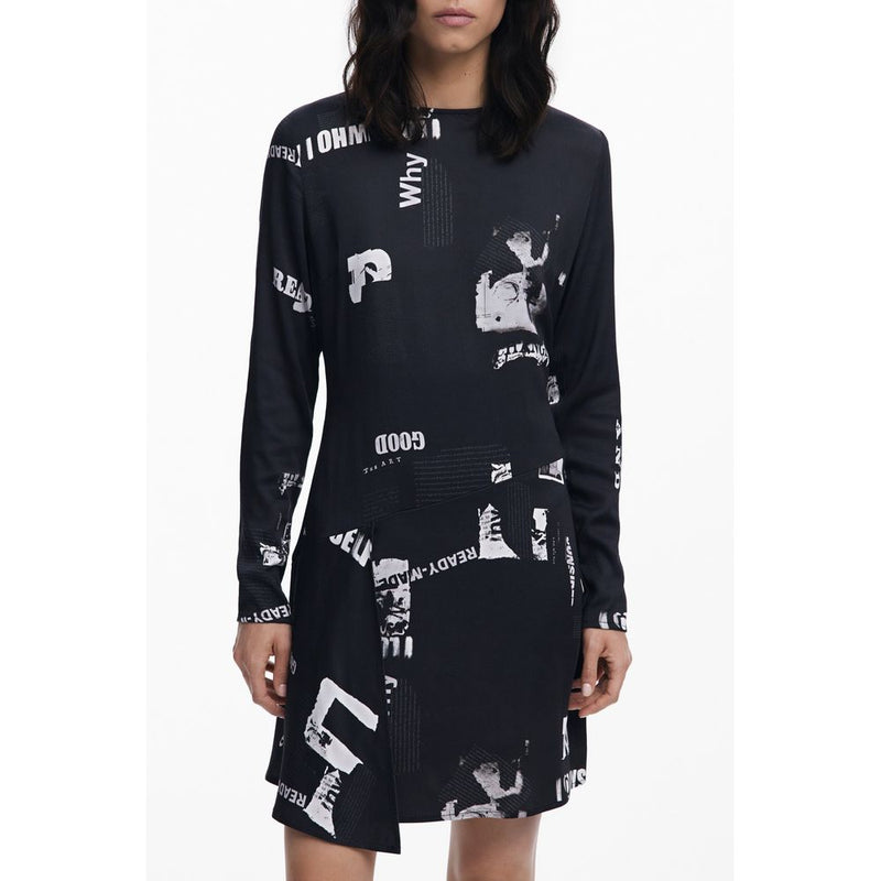 Robe Elastane Noire Desigual - Élégante et Confortable