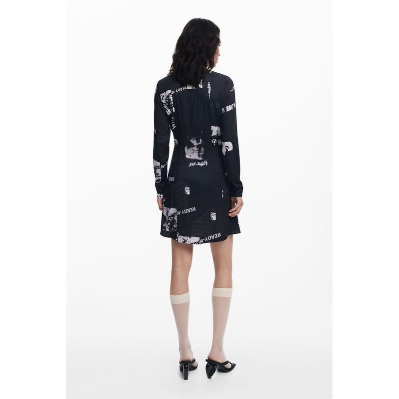 Robe Elastane Noire Desigual - Élégante et Confortable