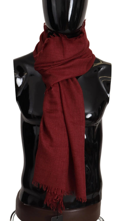 Châle en cachemire et soie rouge Dolce &amp; Gabbana DG Crown à franges
