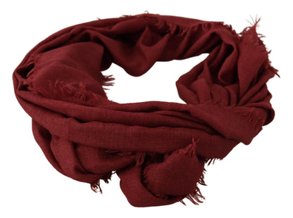 Châle en cachemire et soie rouge Dolce &amp; Gabbana DG Crown à franges