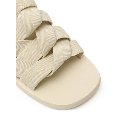 Chaussons en tissu beige de Bottega Veneta