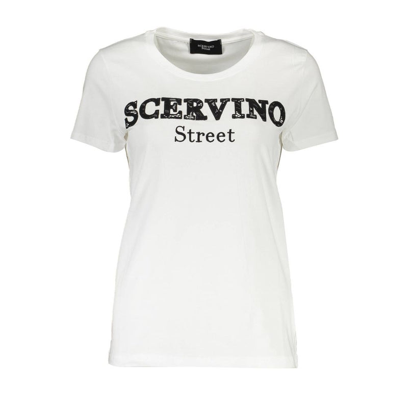Scervino Street Women's White Cotton T-Shirt - Comfort Meets Style