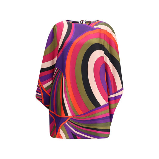 Emilio Pucci korte kaftan van zijde met Marmo-print