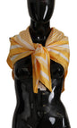 Dolce & Gabbana Yellow White Silk Striped Square Wrap Scarf