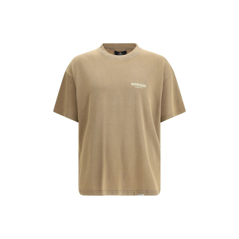 Represent Cotton T-Shirt - Modern Design in Almond