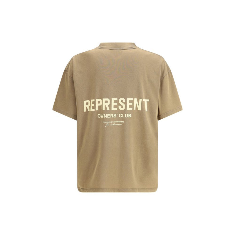 Represent Cotton T-Shirt - Modern Design in Almond