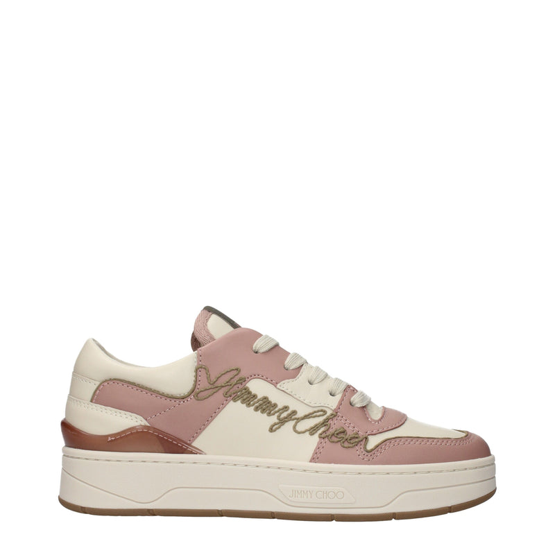 Jimmy Choo Pink Leather Low Tops - FLORENT Model