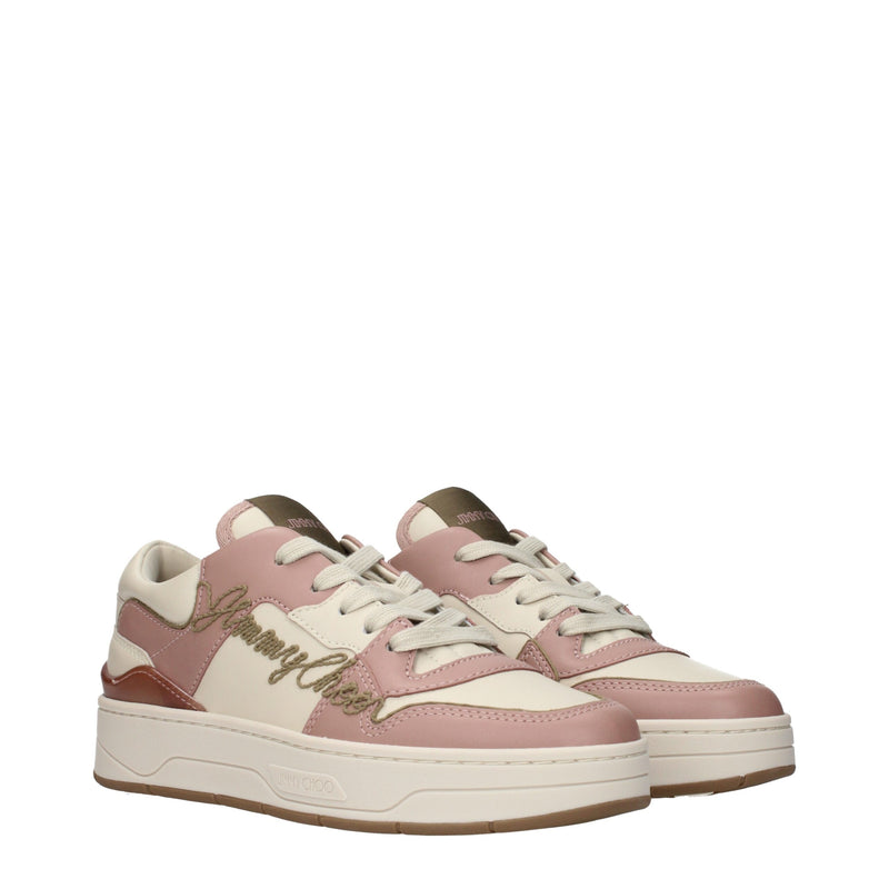 Jimmy Choo Pink Leather Low Tops - FLORENT Model