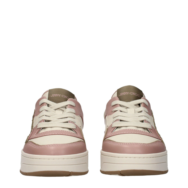 Jimmy Choo Pink Leather Low Tops - FLORENT Model