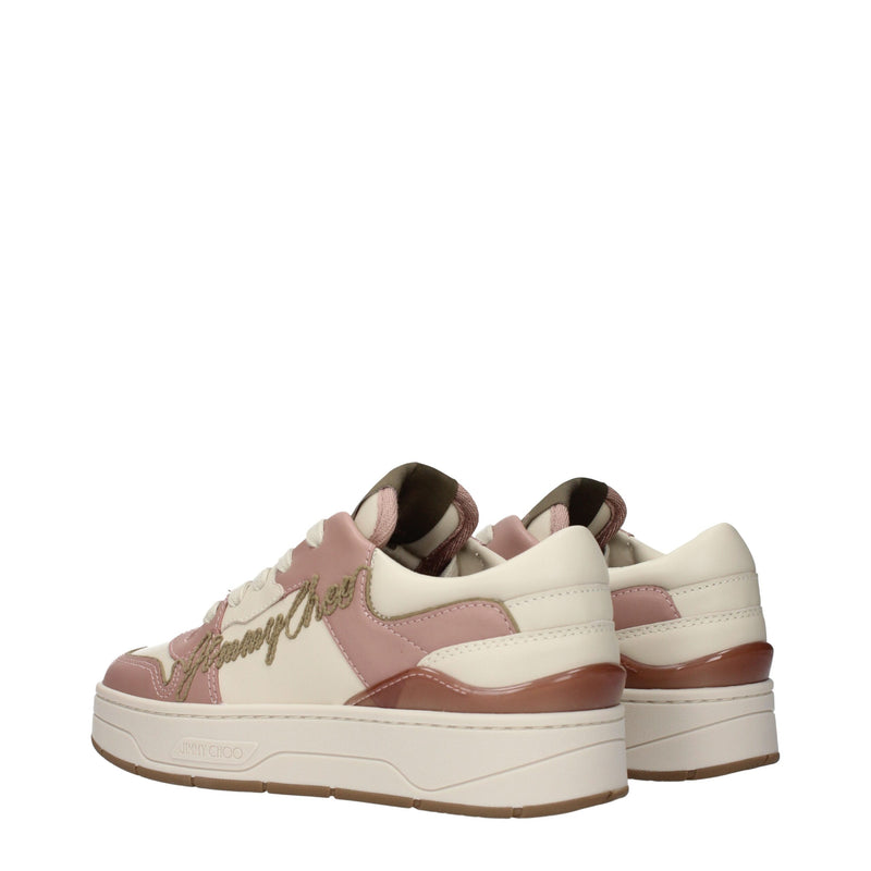 Jimmy Choo Pink Leather Low Tops - FLORENT Model