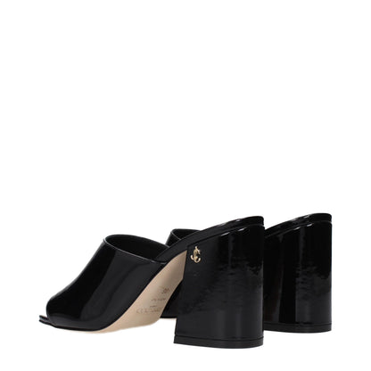 Jimmy Choo Black Leather Platforms