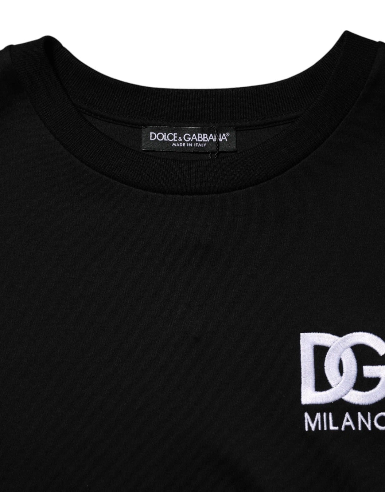 Dolce &amp; Gabbana zwart katoenen DG-logo-borduursel T-shirt