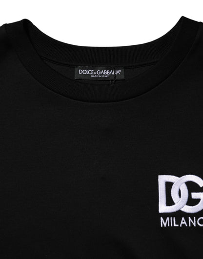 Dolce &amp; Gabbana zwart katoenen DG-logo-borduursel T-shirt
