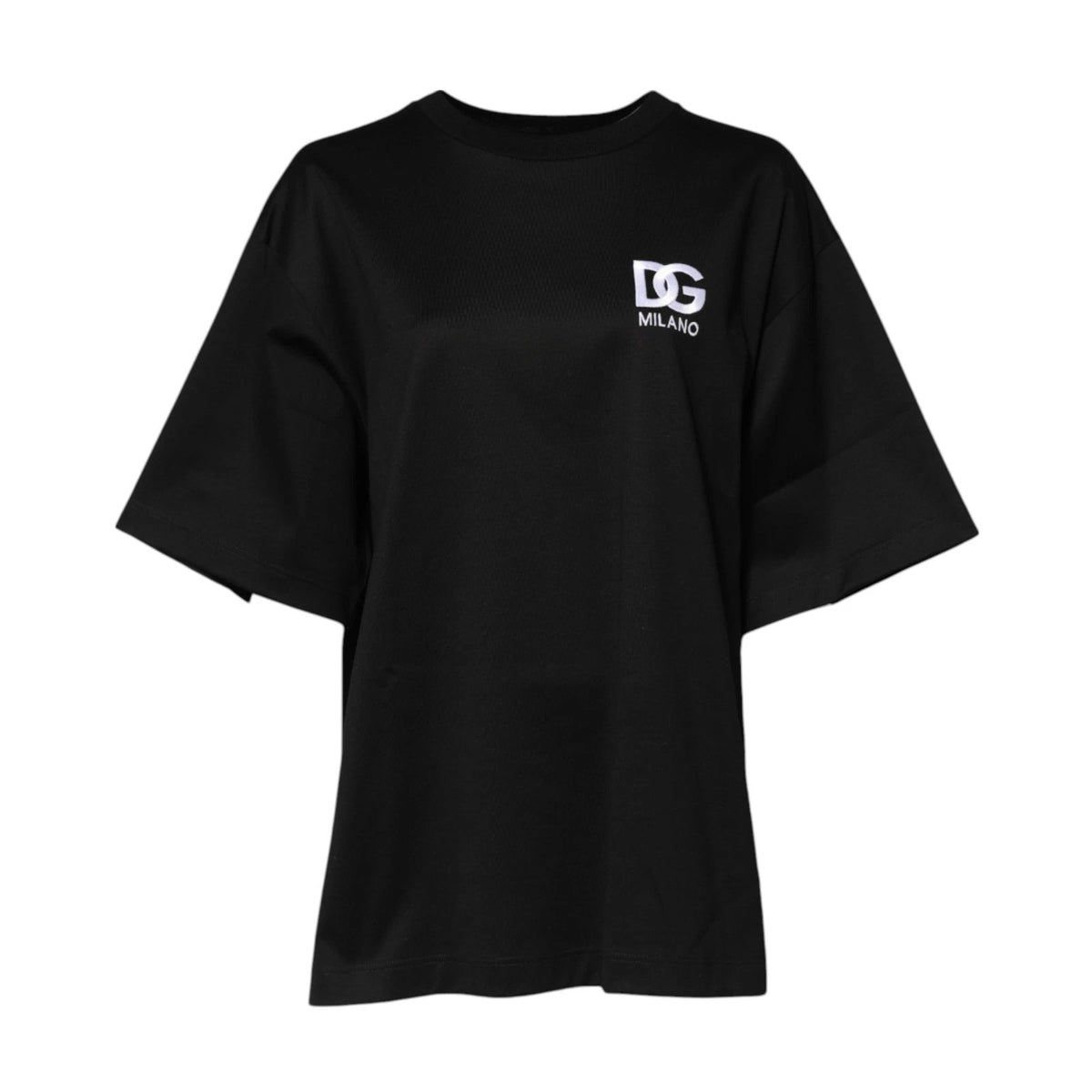 T-shirt Dolce &amp; Gabbana en coton noir avec logo DG brodé