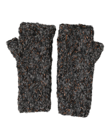 Gants Dolce & Gabbana gris en laine vierge tricotée sans doigts pour hommes