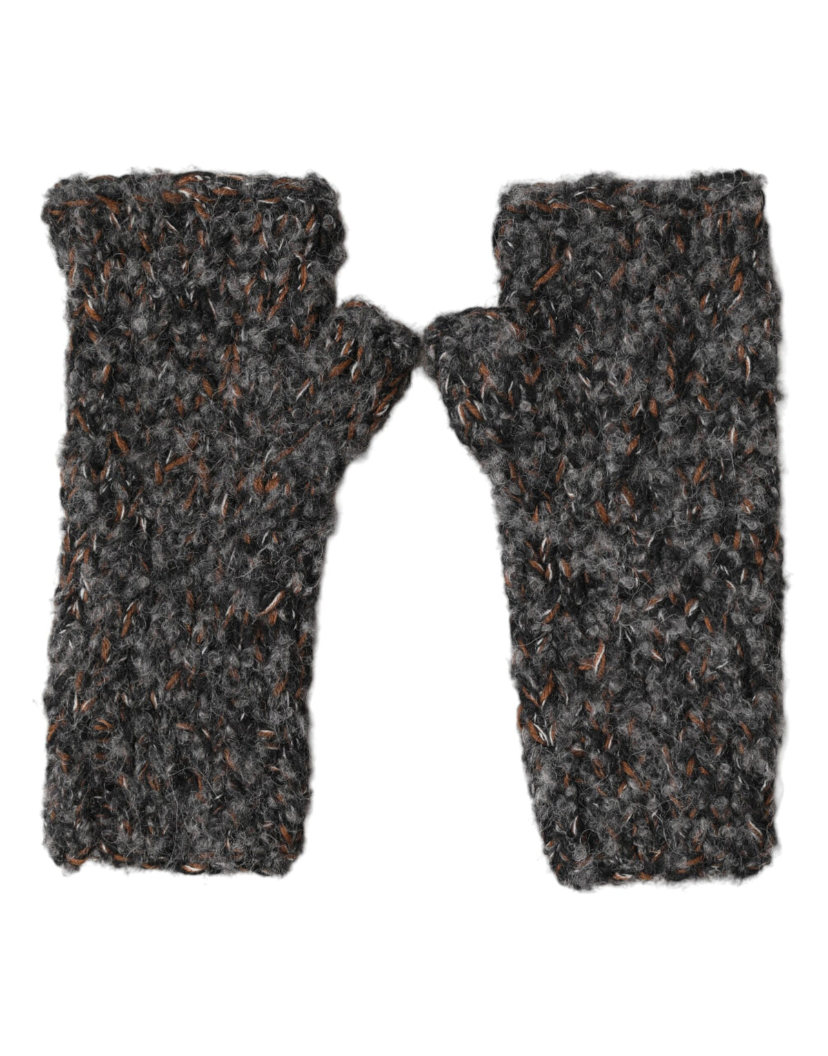 Gants Homme sans Doigts Dolce & Gabbana en Laine Vierge Grise Tricotée