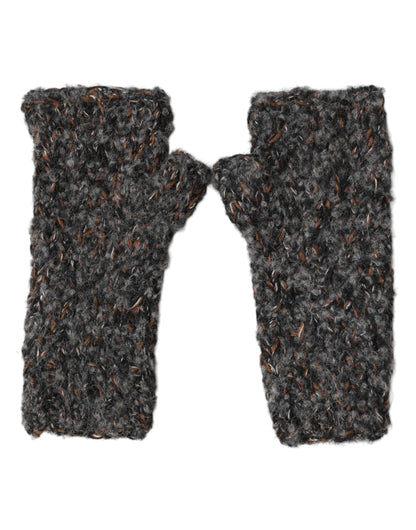 Gants Dolce & Gabbana gris en laine vierge tricotée sans doigts pour hommes
