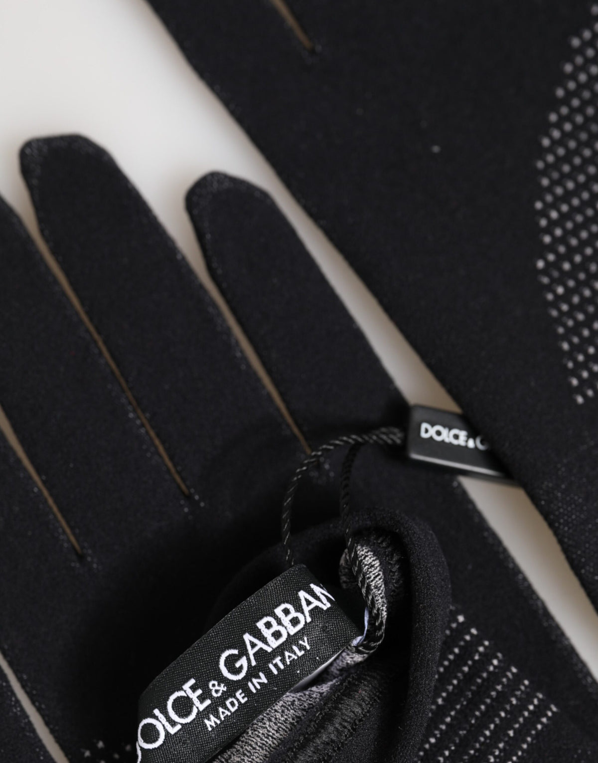 Moufles Dolce &amp; Gabbana noires en coton avec logo DG pour hommes