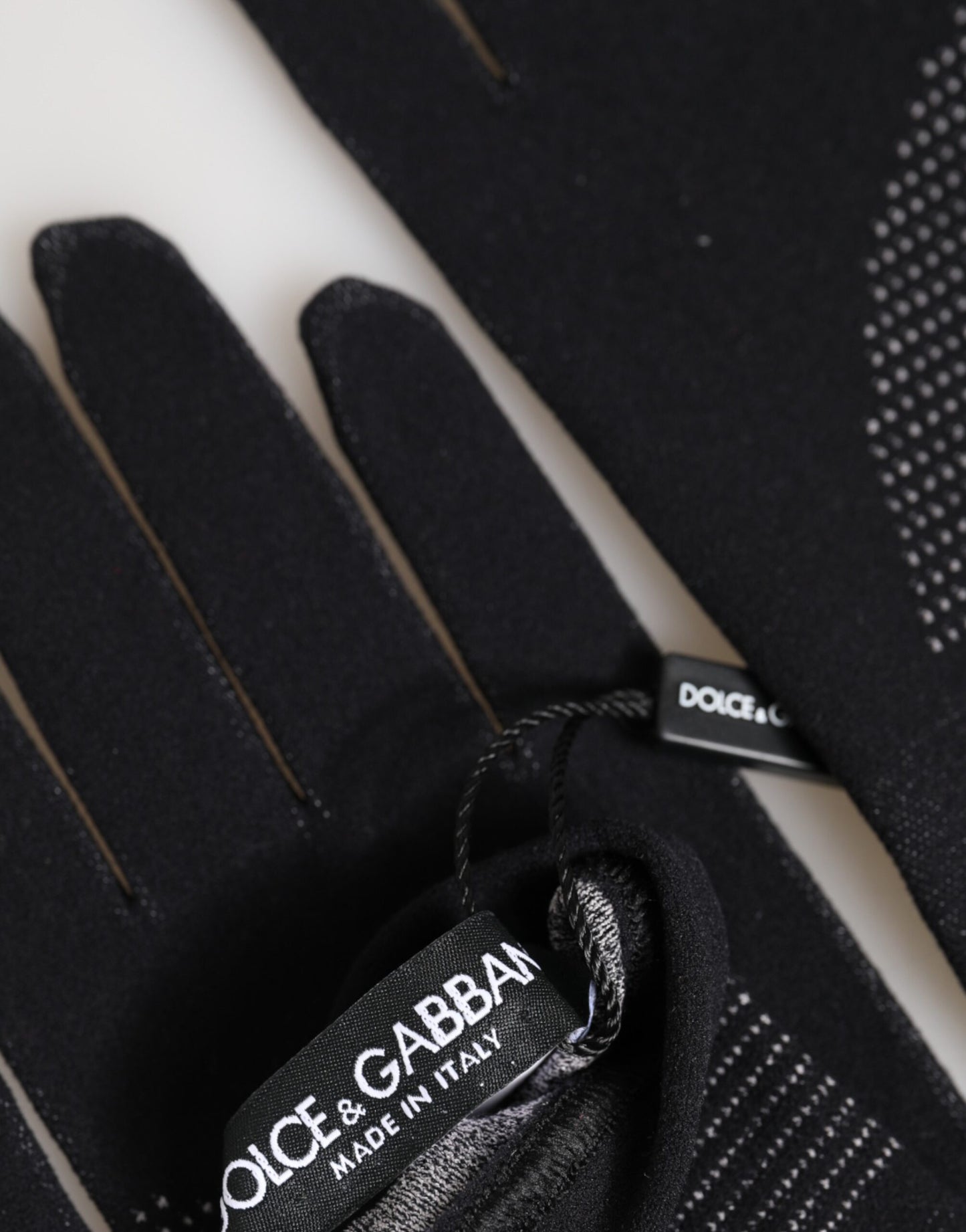 Dolce &amp; Gabbana Zwarte DG Logo Katoenen Handen Wanten Heren Handschoenen