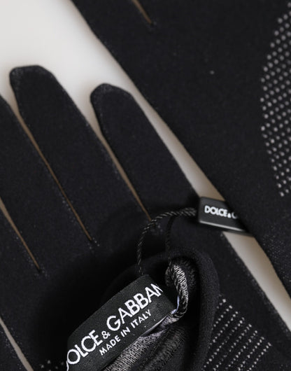Dolce &amp; Gabbana Zwarte DG Logo Katoenen Handen Wanten Heren Handschoenen