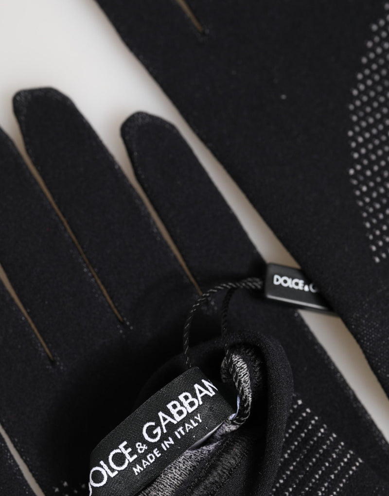 Dolce &amp; Gabbana Zwarte DG Logo Katoenen Handen Wanten Heren Handschoenen