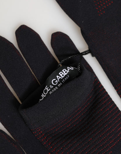 Dolce &amp; Gabbana Zwarte DG Logo Katoenen Handen Wanten Heren Handschoenen