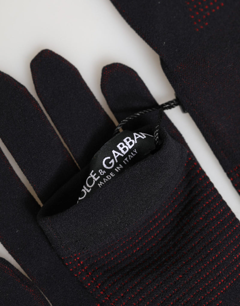 Dolce &amp; Gabbana Zwarte DG Logo Katoenen Handen Wanten Heren Handschoenen