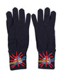 Gants moufles brodés en laine bleue Dolce &amp; Gabbana #DGLovesLondon
