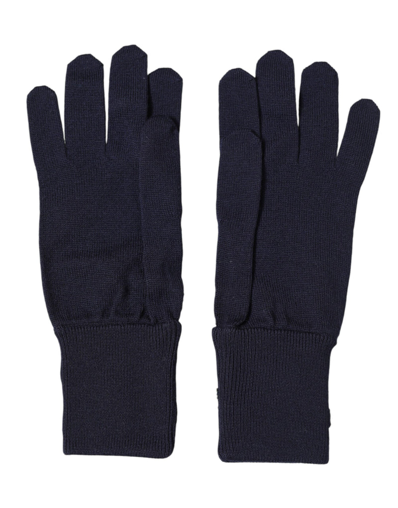 Gants moufles brodés en laine bleue Dolce &amp; Gabbana #DGLovesLondon