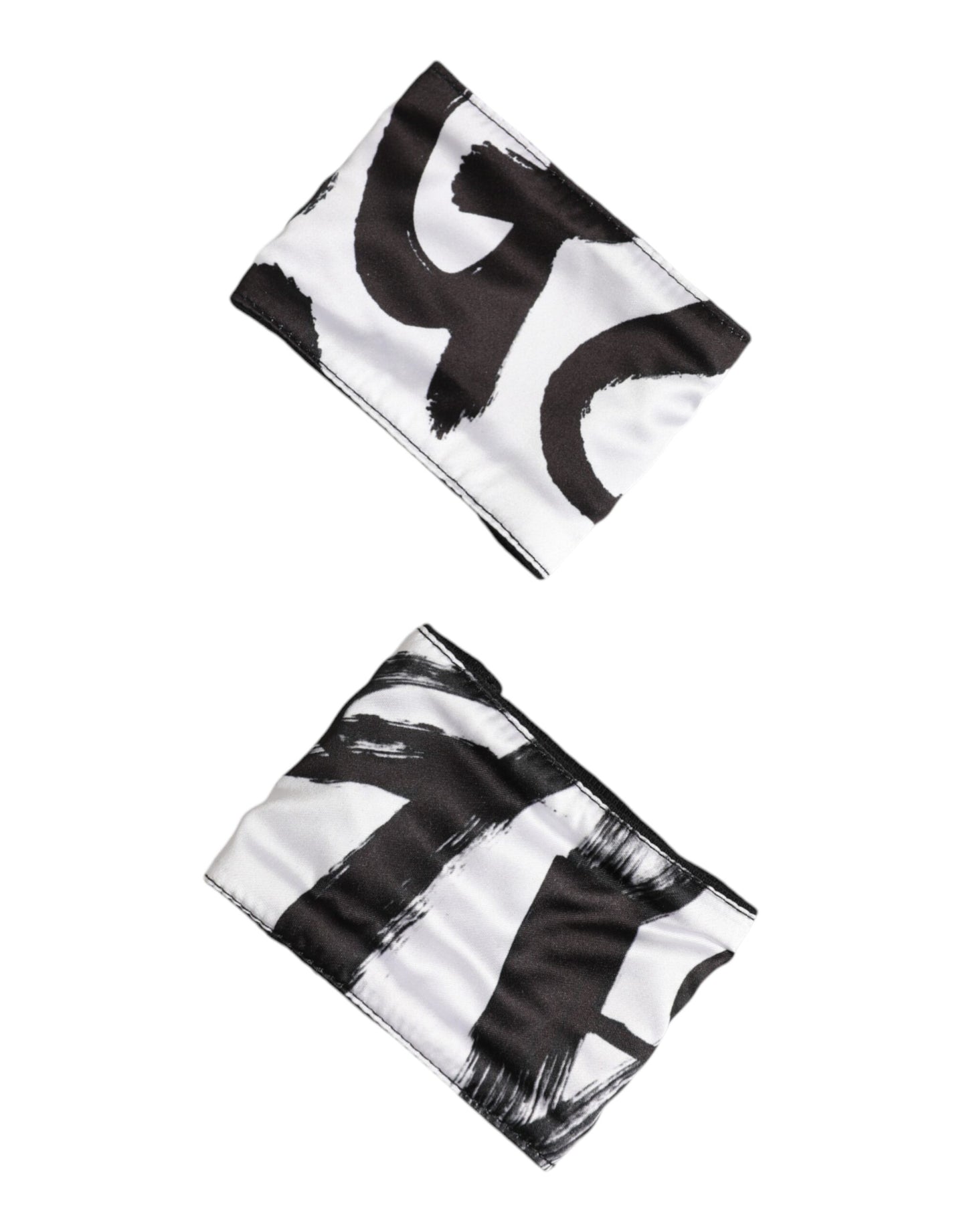 Dolce &amp; Gabbana Zwart Wit DG Logo Zijden 1 Paar Polsbandjes