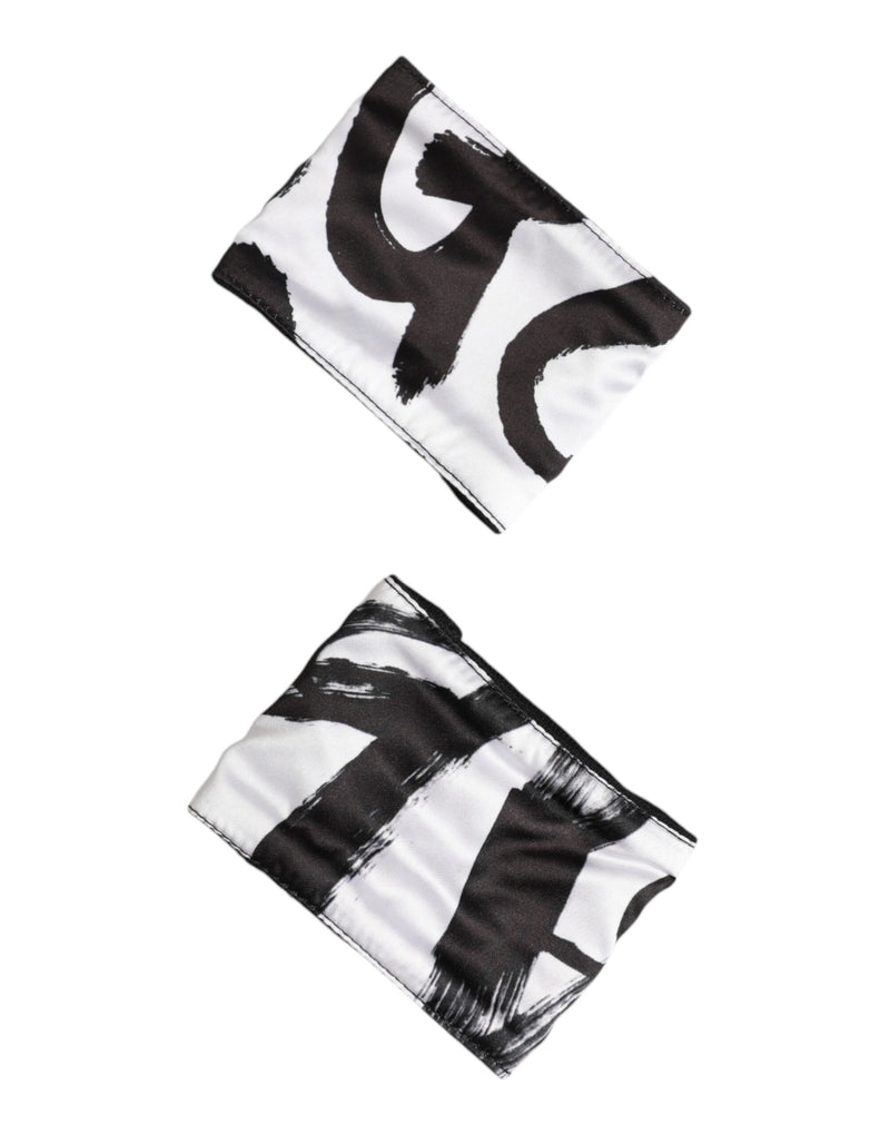 Dolce &amp; Gabbana Zwart Wit DG Logo Zijden 1 Paar Polsbandjes