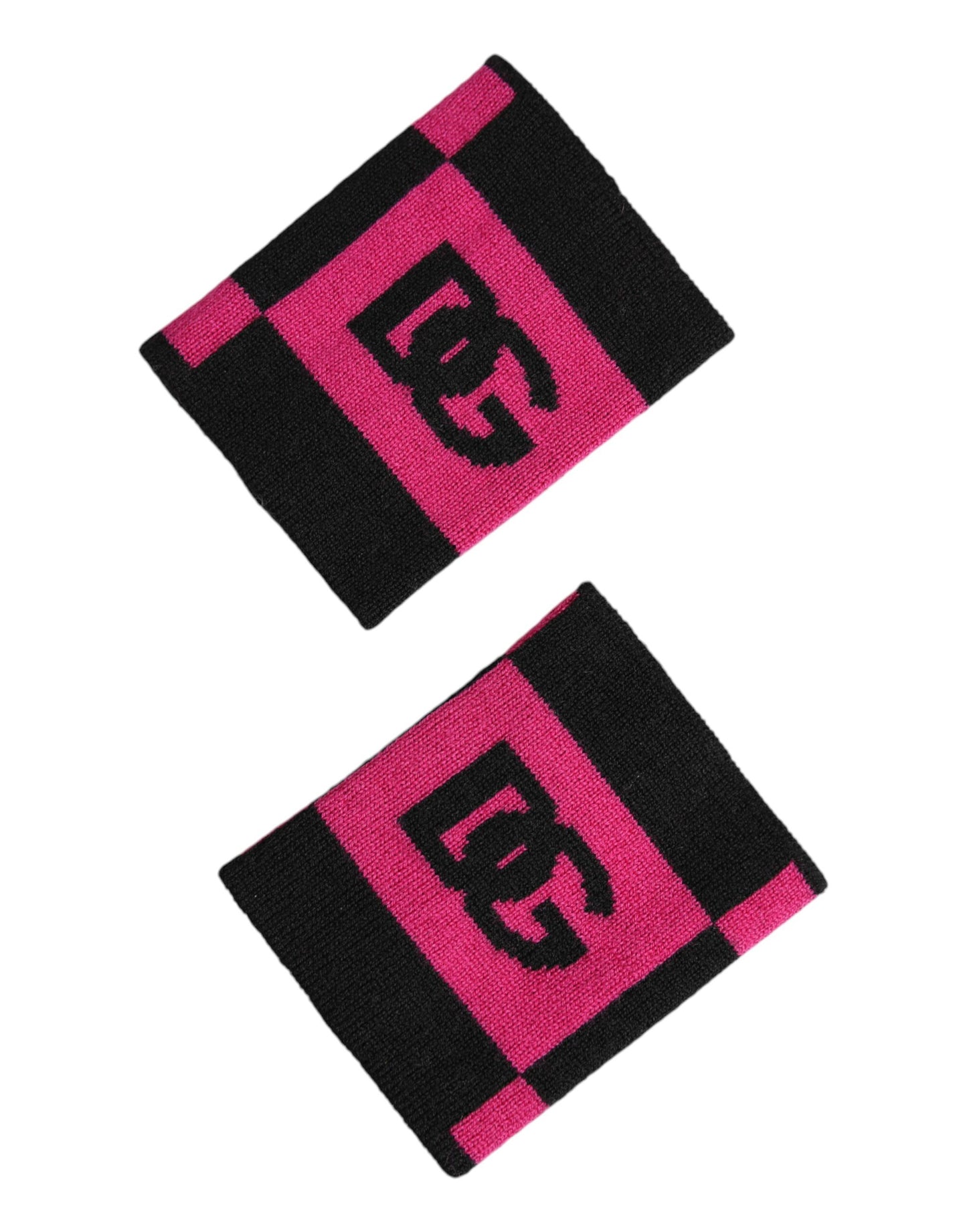 Bracelet Dolce &amp; Gabbana en cachemire noir et rose avec logo DG (1 paire)