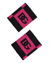 Bracelet Dolce &amp; Gabbana en cachemire noir et rose avec logo DG (1 paire)