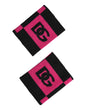 Bracelet Dolce &amp; Gabbana en cachemire noir et rose avec logo DG (1 paire)