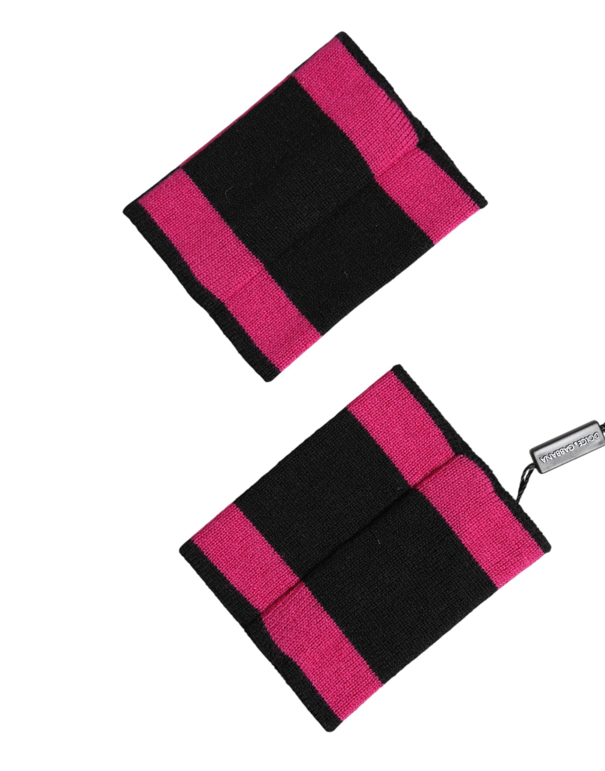 Bracelet Dolce &amp; Gabbana en cachemire noir et rose avec logo DG (1 paire)