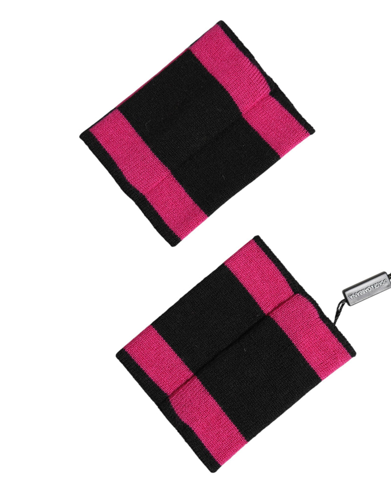Dolce &amp; Gabbana Zwart Roze DG Logo Kasjmier 1 Paar Polsbandjes