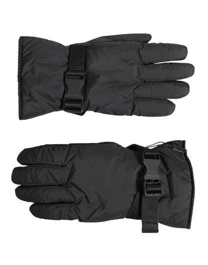 Gants de ski noirs Dolce &amp; Gabbana coupe-vent, chauds et antidérapants pour l'hiver