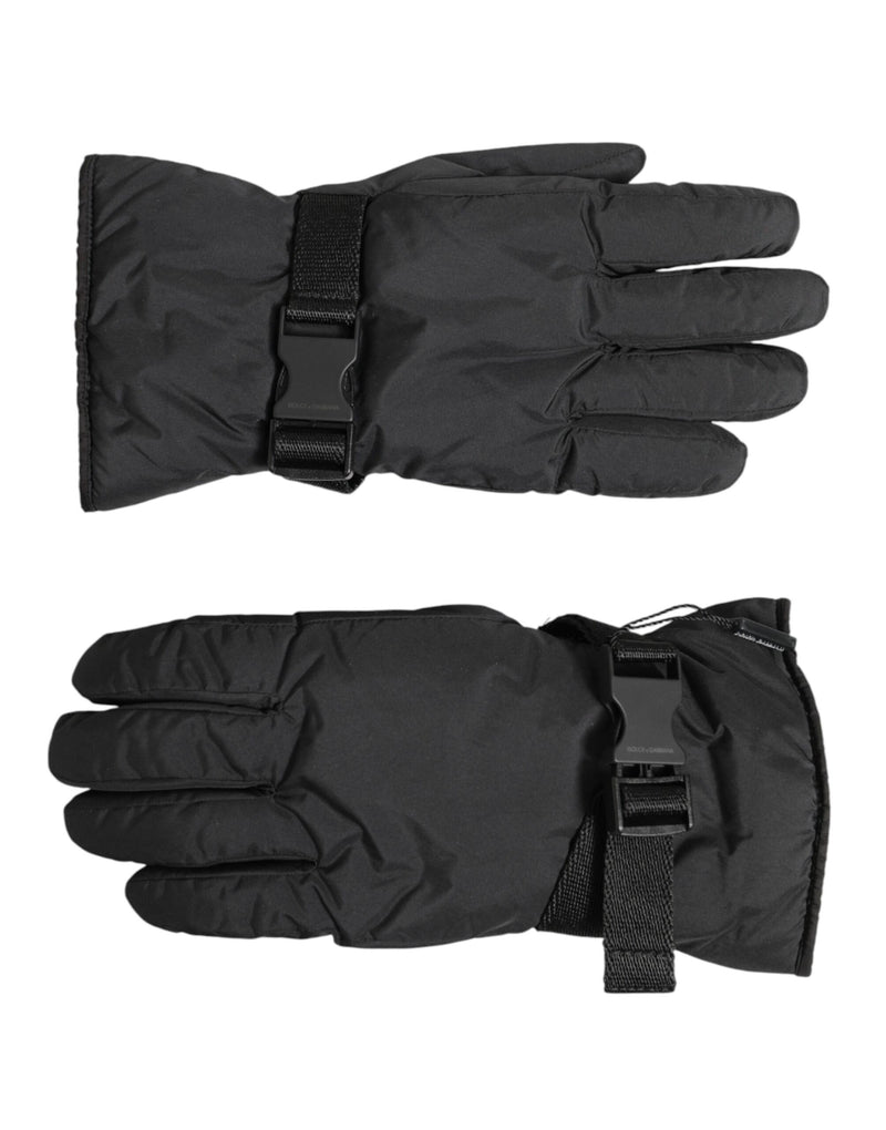 Dolce &amp; Gabbana Zwarte Winddichte Ski Winter Warme Antislip Handschoenen