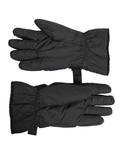Gants de ski noirs Dolce &amp; Gabbana coupe-vent, chauds et antidérapants pour l'hiver
