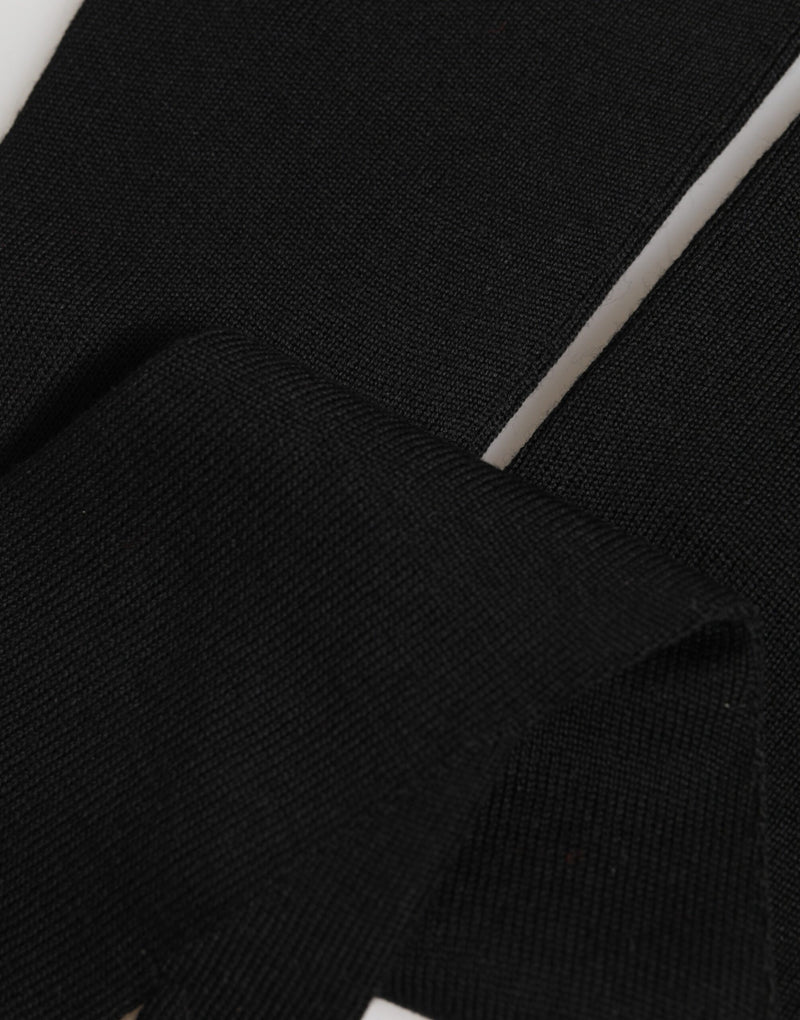 Gants Dolce &amp; Gabbana en laine vierge noire tricotée sans doigts pour hommes