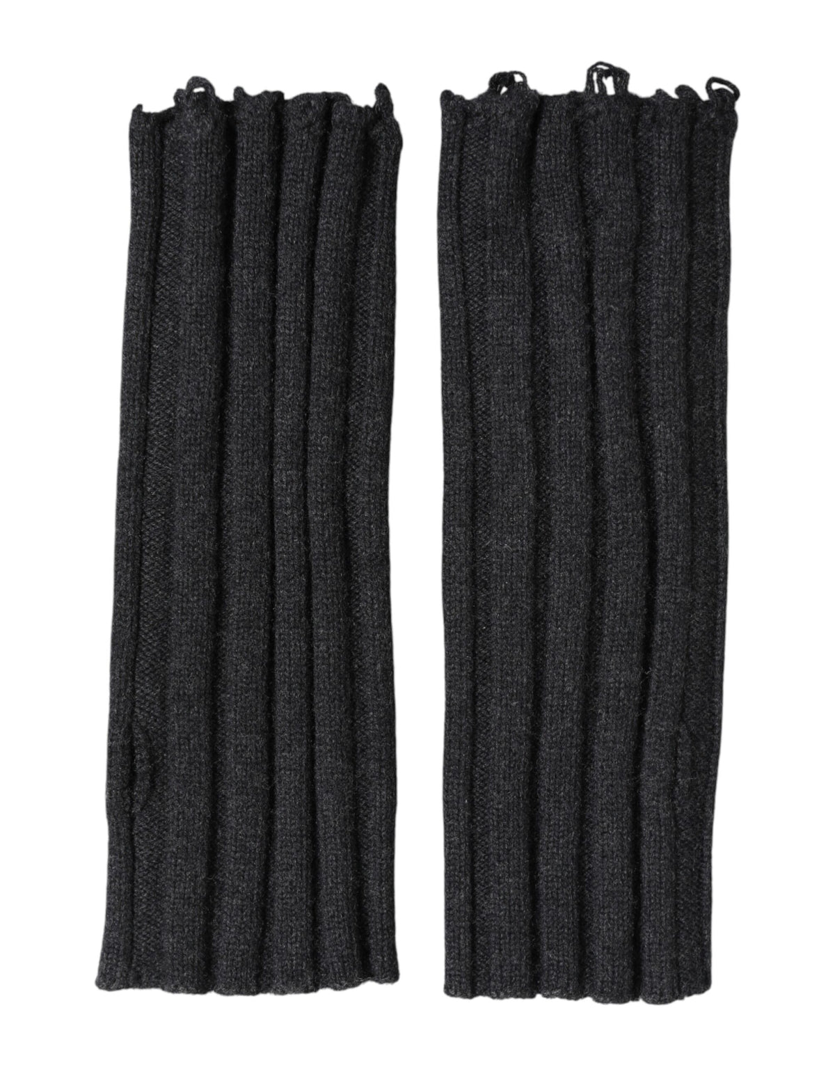Gants sans doigts en laine vierge noire tricotée Dolce &amp; Gabbana