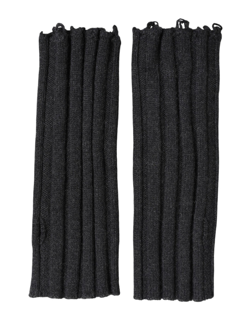 Dolce &amp; Gabbana Zwarte Gebreide Vingerloze Handschoenen van Maagdelijke Wol