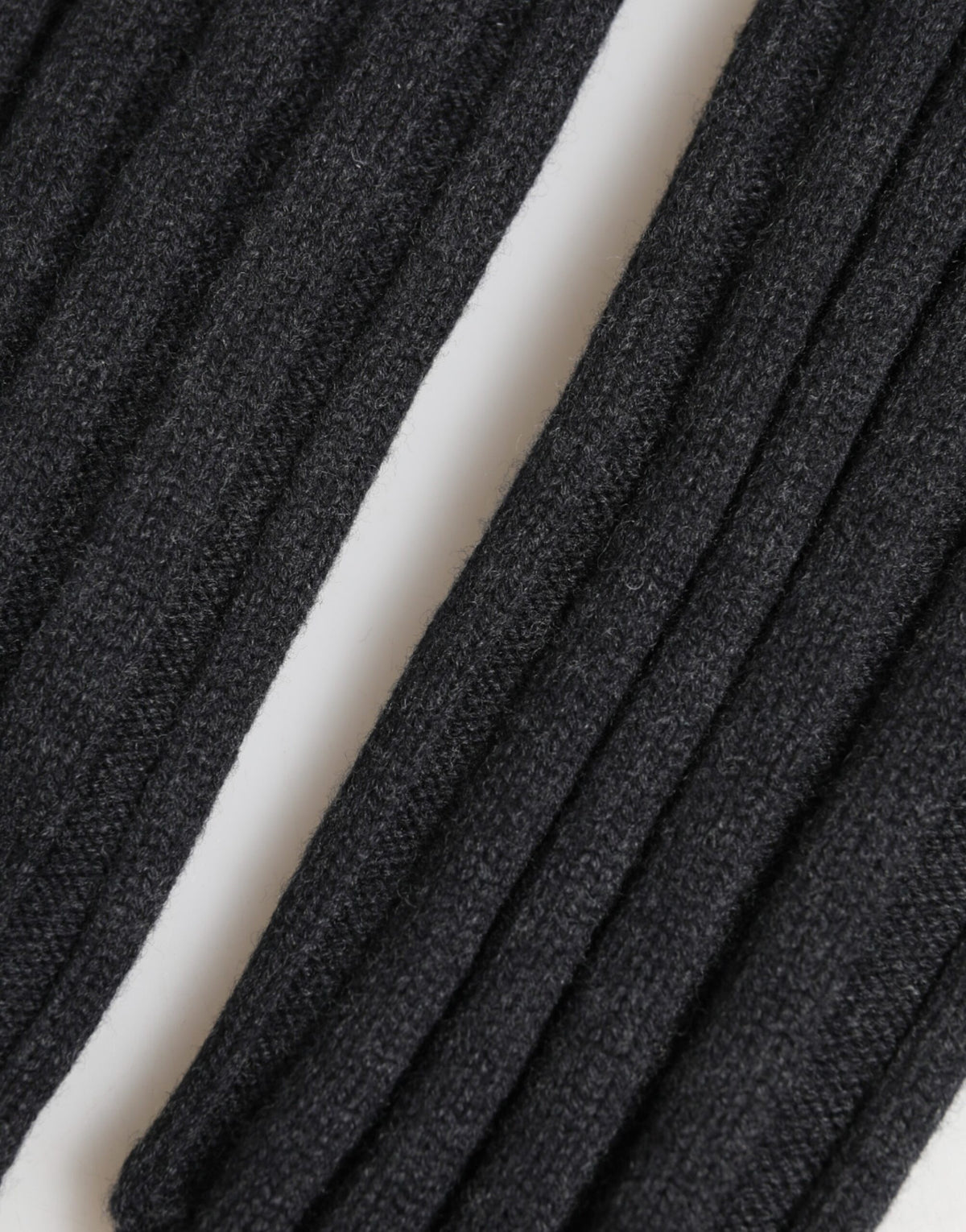 Gants sans doigts en laine vierge noire tricotée Dolce &amp; Gabbana