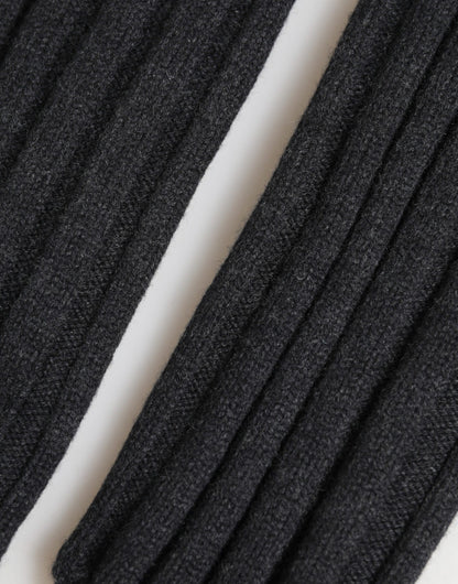 Gants sans doigts en laine vierge noire tricotée Dolce &amp; Gabbana