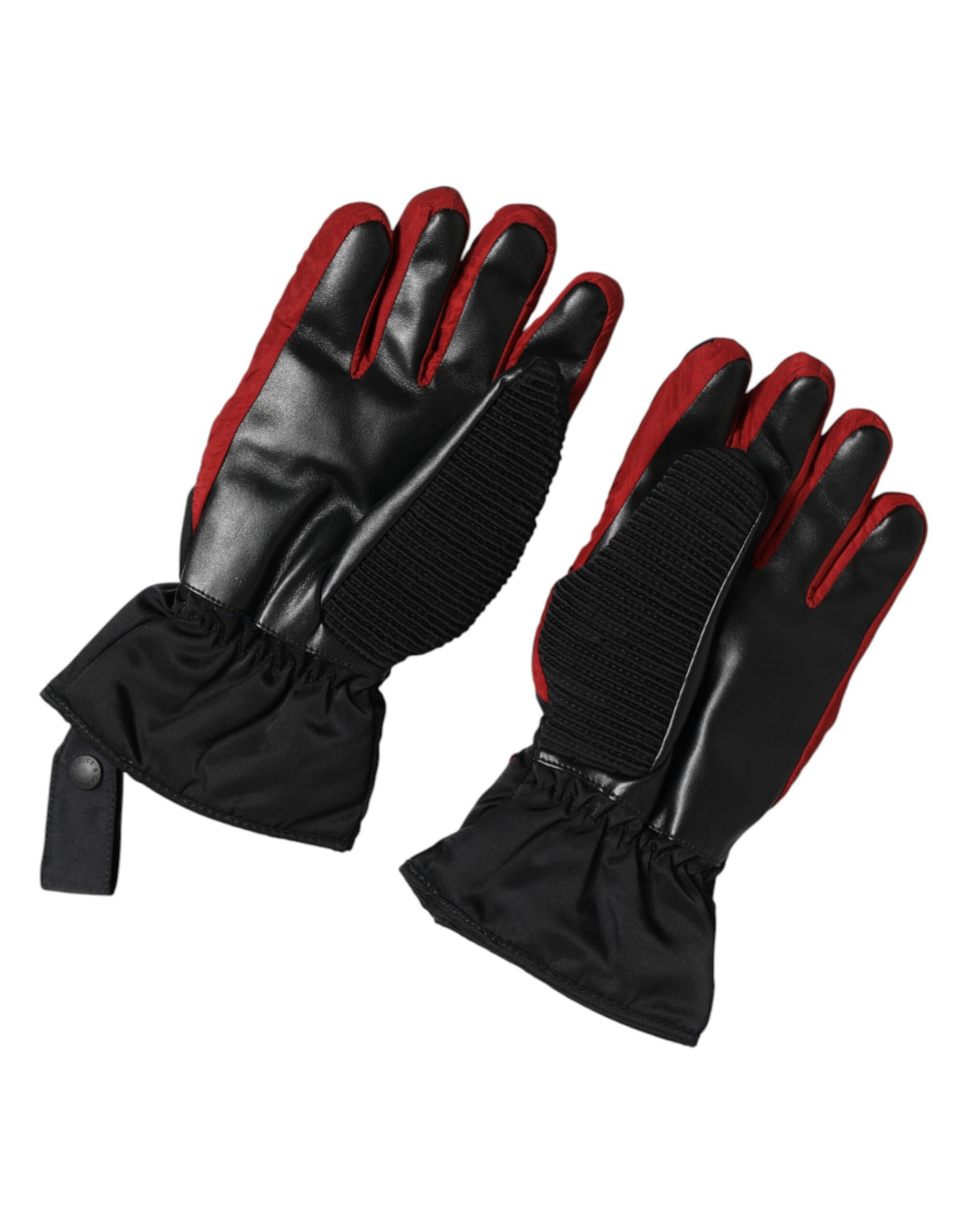 Gants moufles Dolce & Gabbana en nylon noir et rouge de longueur poignet