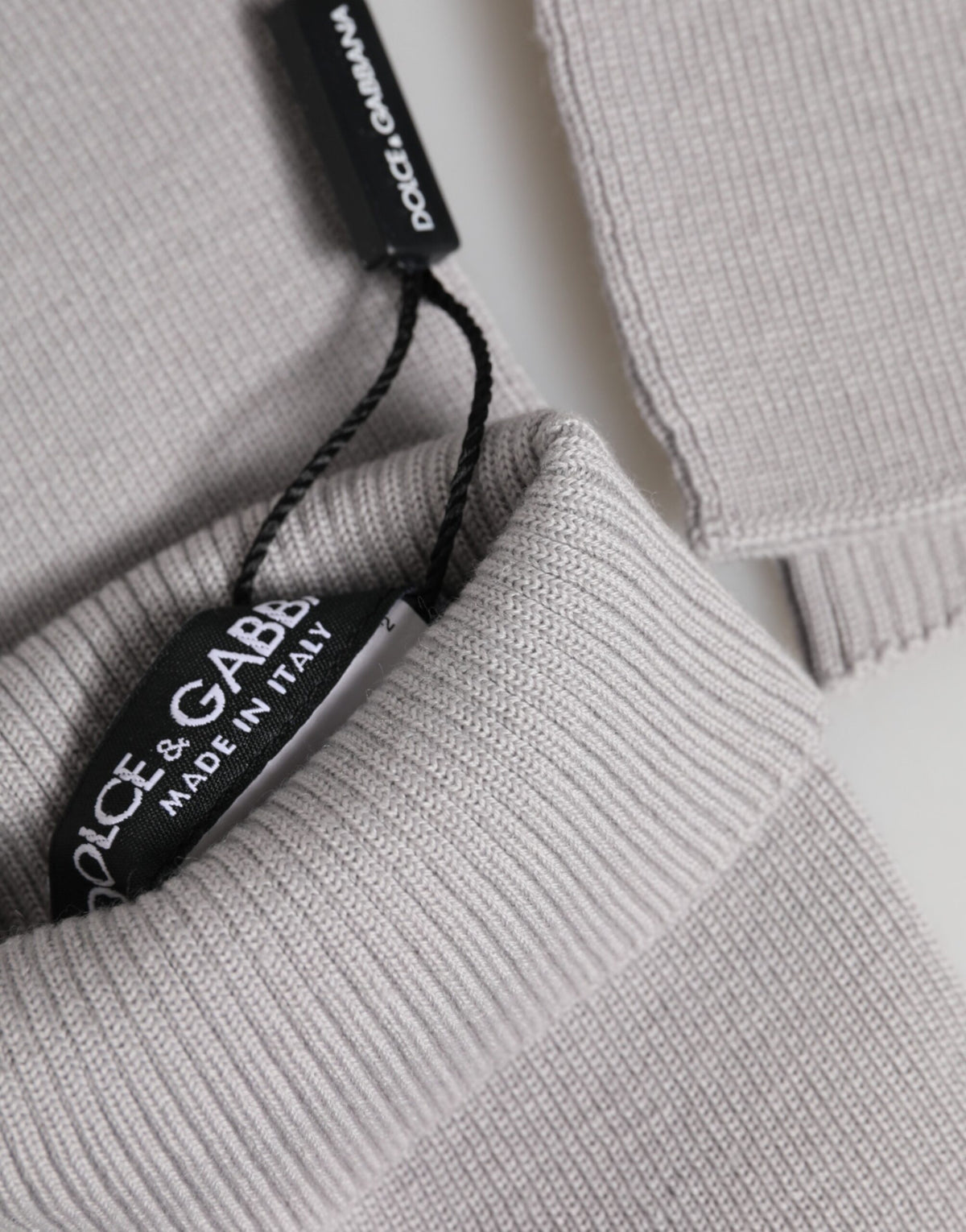 Gants Dolce &amp; Gabbana gris en laine vierge tricotée sans doigts pour hommes