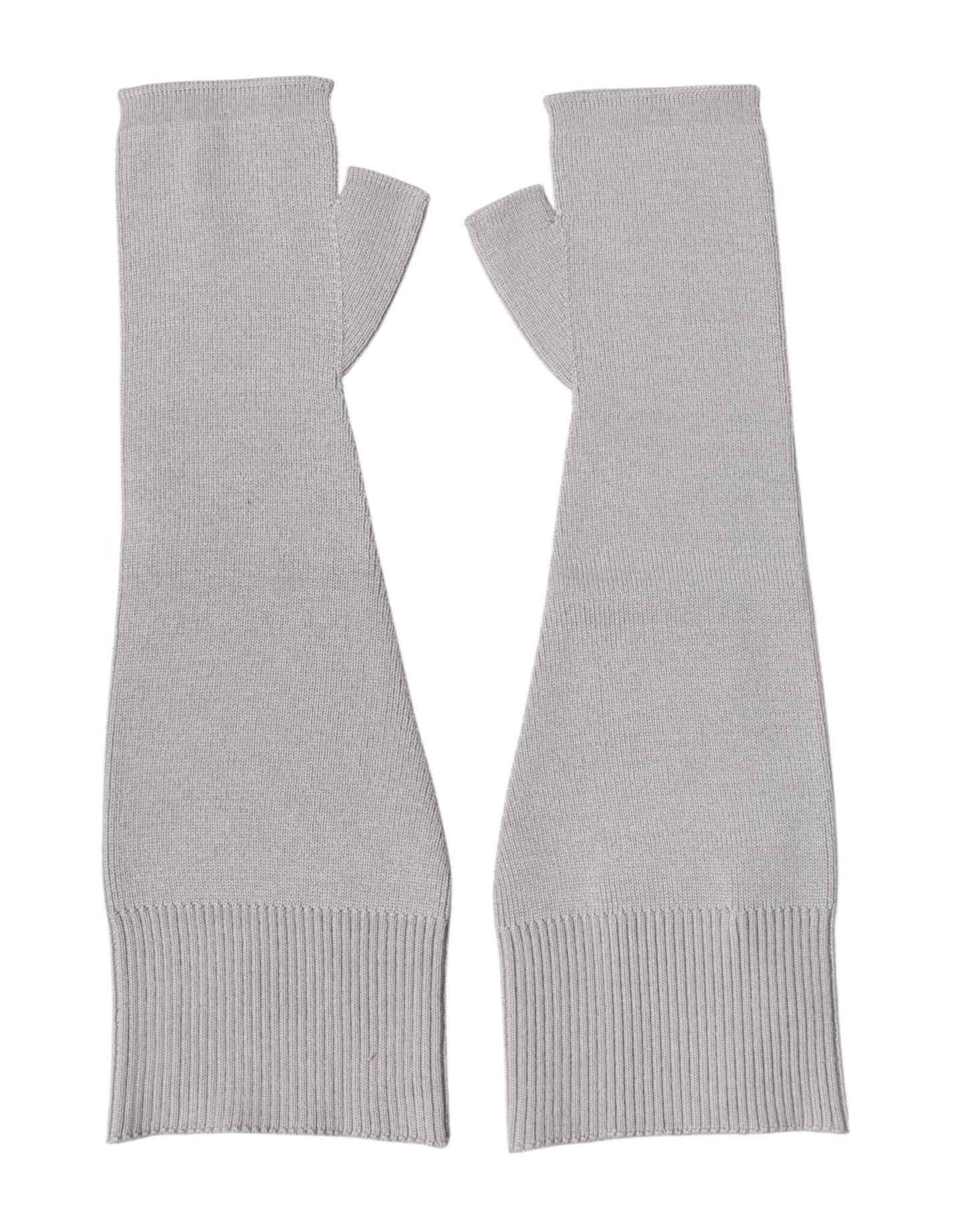 Gants Dolce &amp; Gabbana gris en laine vierge tricotée sans doigts pour hommes
